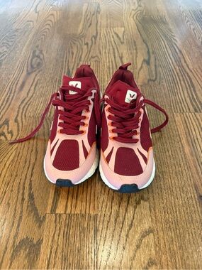 Veja Maroon and Pink Athletic Sneakers